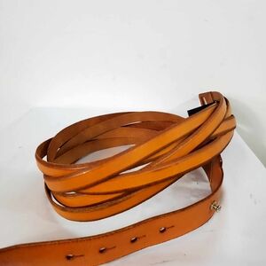 NWOT-Vintage 90's Woven Braided Leather Belt Preppy Brown